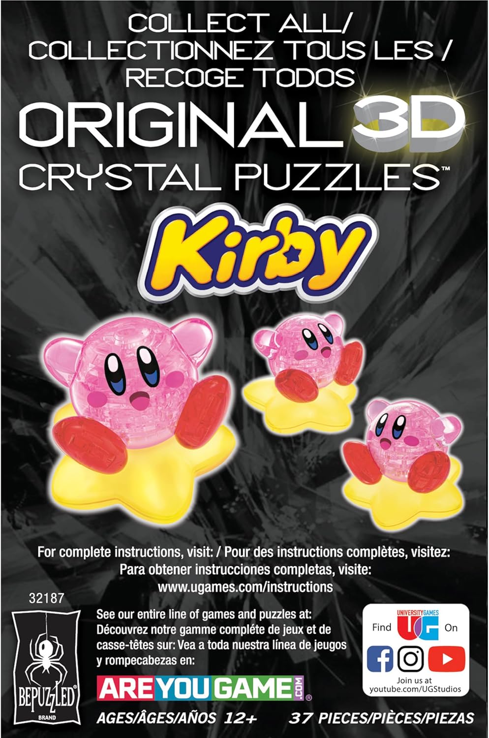BePuzzled Kirby 3D Crystal Puzzle – Interlocking Display Brain Teaser for Teens & Adults, Challenging 3D Puzzle, Ages 12+