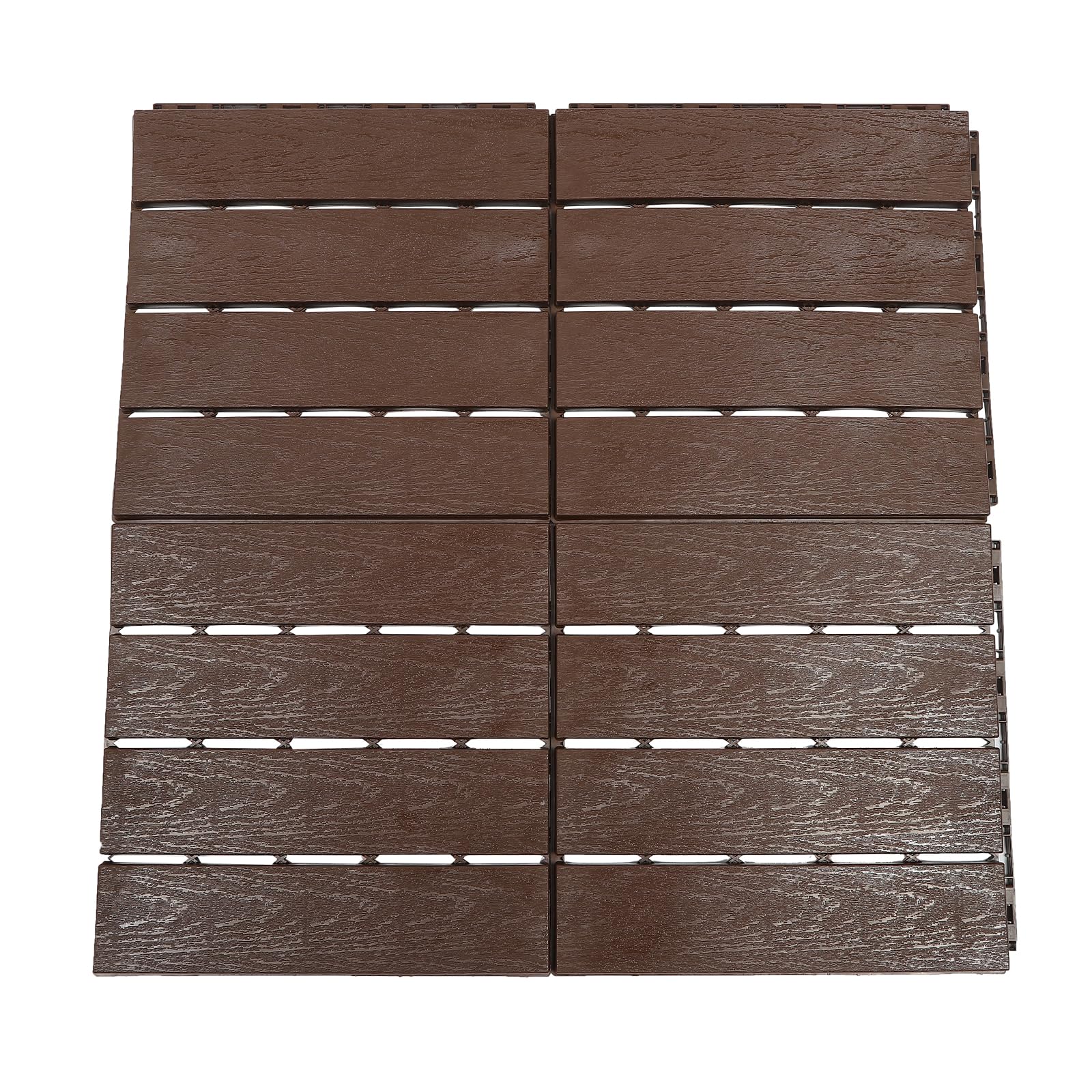 12 Lattes Dalles en Bois d’Acacia Carrelage de Balcon, Dalles de Terrasse Emboîtables, Carrelage Sol Bois Dalle Clipsable Revêtement, Épaisseur 20 MM pour Jardin Piscine Balcon (10, 30 * 30 cm)