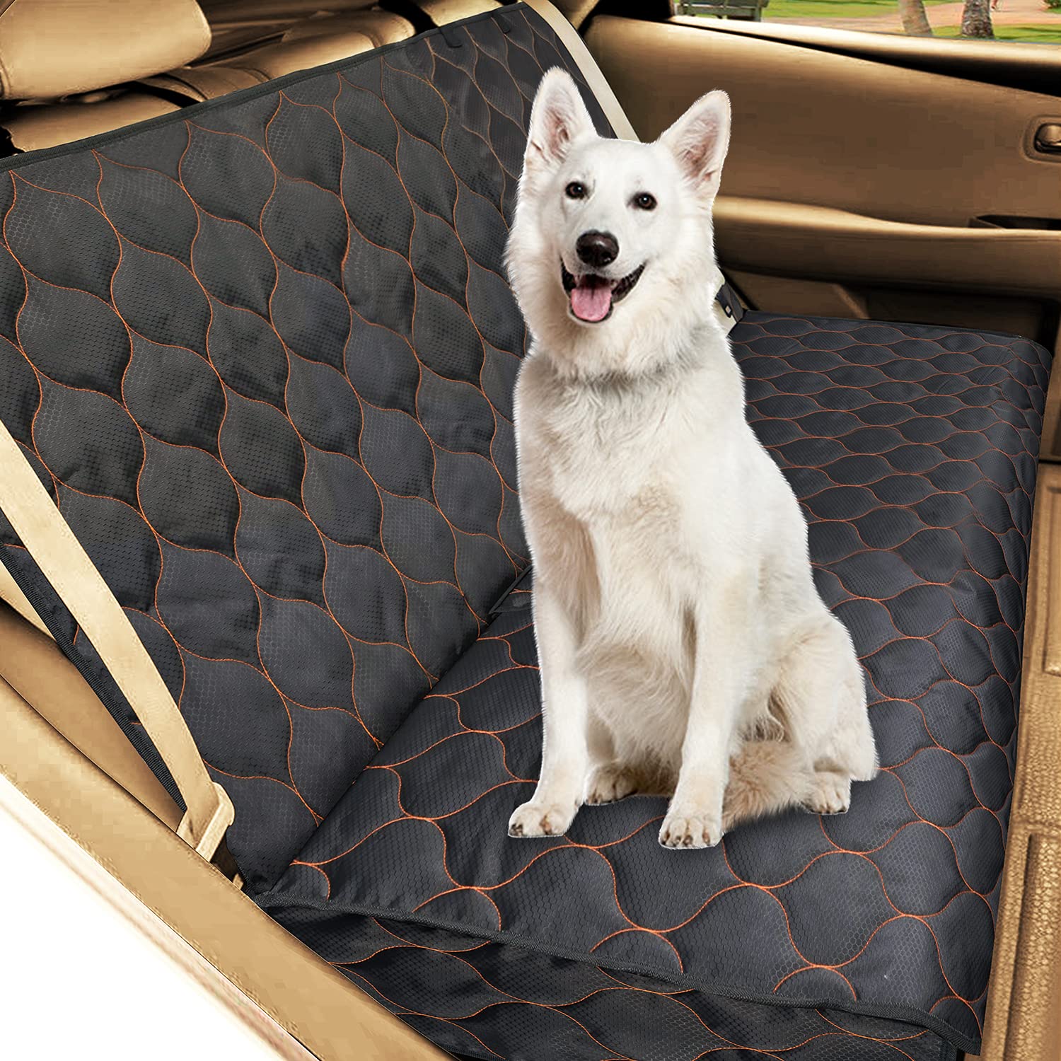 LUYILA Funda De Asiento De Coche 4 En 1 Para Perro Para Asiento Trasero, Hamaca De Coche 100% Impermeable Para Perros, A Prueba De Arañazos, Antideslizante, Para Autos, Camiones, SUV (color