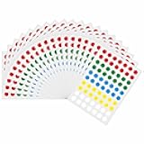 1400pcs Color Coding Dot Labels 1/3 inch Assorted Colors 8mm 20 Sheets 5 Colors Round Coding Dot Stickers for Envelopes Paper Scrapbook