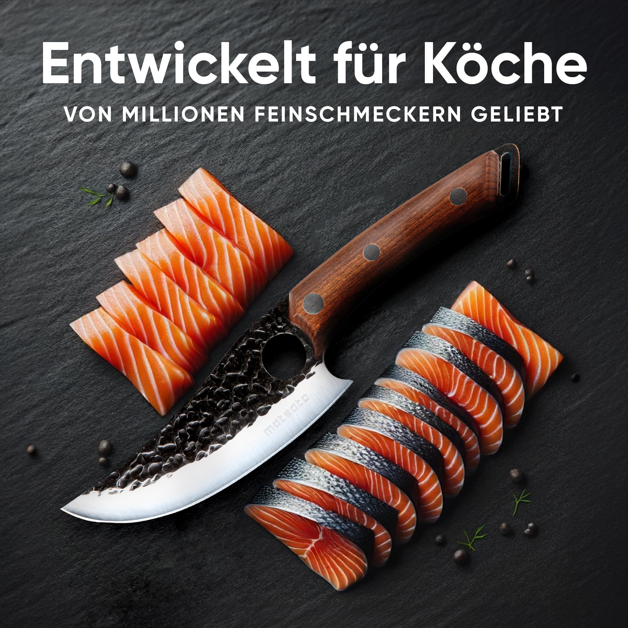 Matsato Küchenmesser Scharf, Klingenlänge 15 cm Profi, Original Kochmesser für Küche, Profi Messer aus Japanischem Stahl, Knife Perfekt zum Schneiden und Zerkleinern