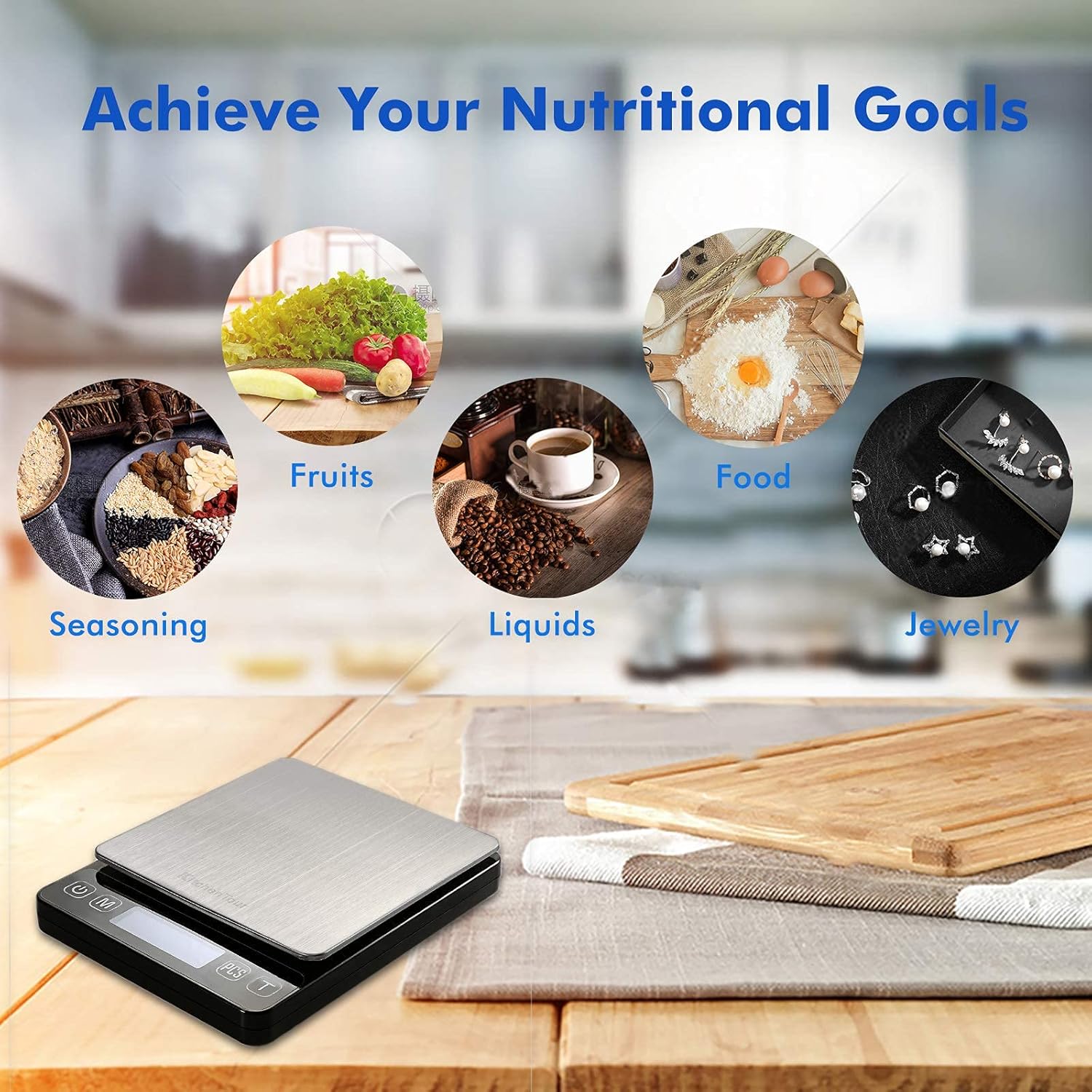 Buу 2 gеt 3 KitchenTour Digital Kitchen Scale - 3000g/0.1g High Accuracy Precision Multifunction Food Meat Scale with Back-Lit LCD Display(Batteries Included)