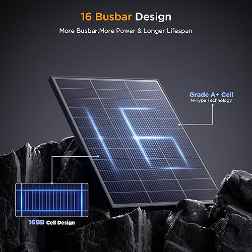 Miniatura 4 de N-Type 16BB Mini panel solar de 400 W, 4 piezas de panel solar compacto de 12 V 100 W, 25 % módulo fotovoltaico monocristalino de alta eficiencia,