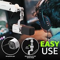 Vista 6 de Micrófono dinámico cardioide IXTECH con cubierta de micrófono, micrófono USB XLR vocal para podcasting, streaming, grabación, juegos y voz en off