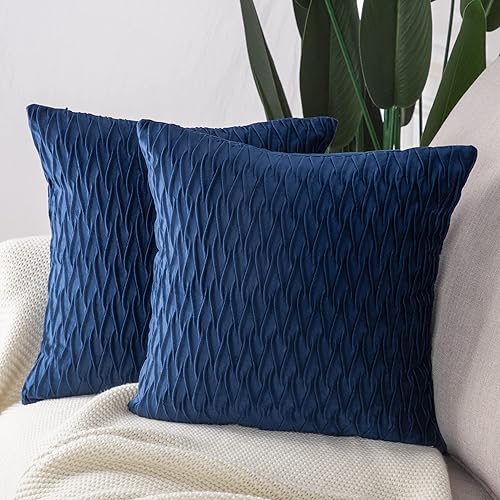 Miniatura 2 de MADIZZ Juego de 2 fundas de almohada decorativas de terciopelo súper suave con textura y estilo europeo lujoso, fundas estilo europeo para sofá y