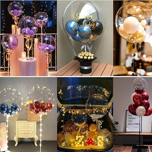 Miniatura 4 de Globos transparentes para relleno, paquete de 15 globos BoBo rellenos de cuello ancho preestirados para rellenar