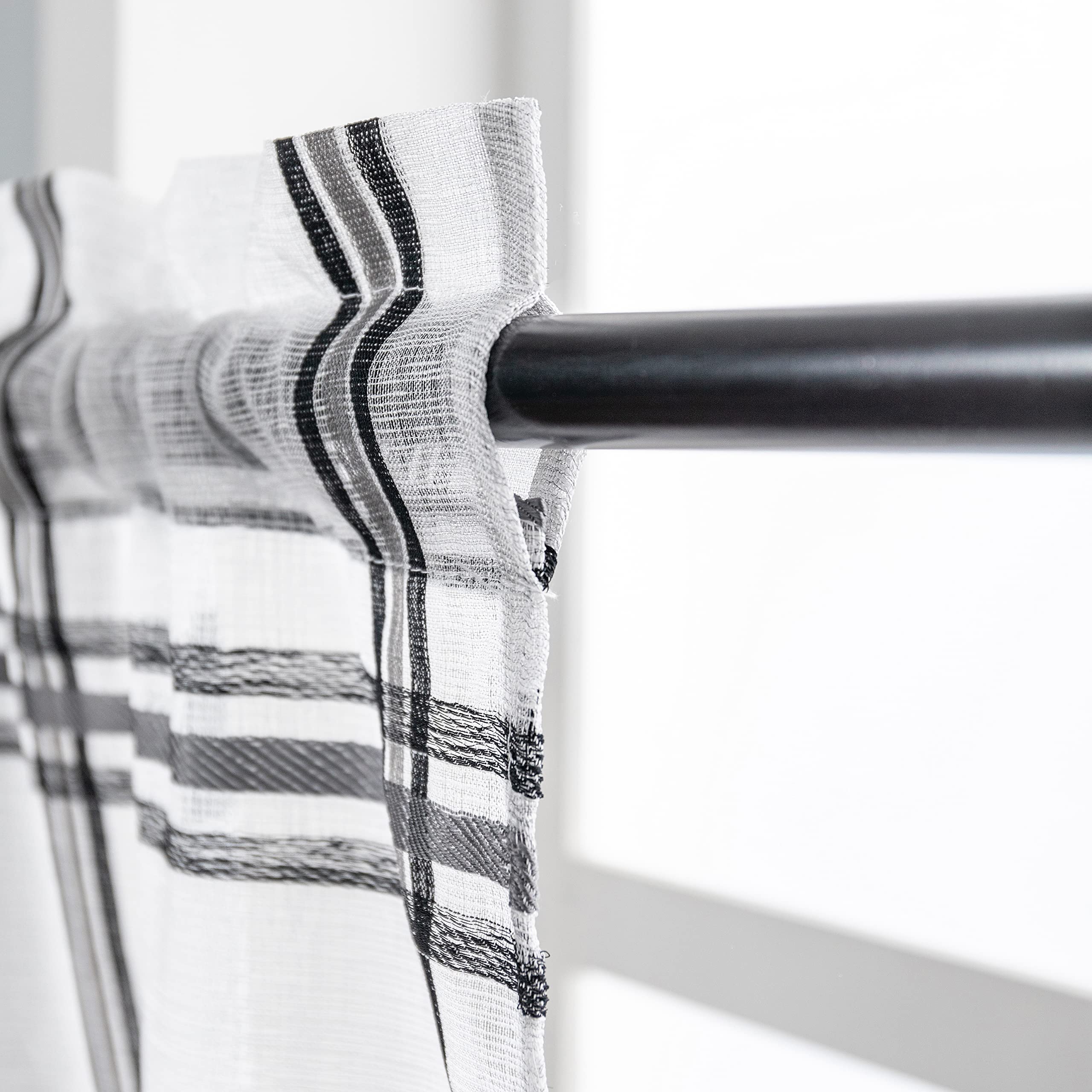 GIRASOLE Tende Semitrasparenti A Quadri Crema 2 Pannelli Con Occhielli – 140x290 Cm, Per Soggiorno E Camera Da Letto - 3