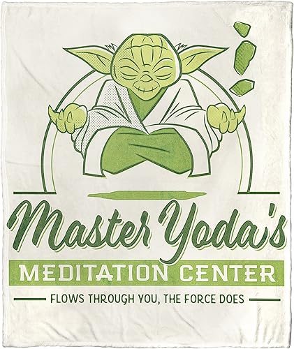 Miniatura 1 de Northwest Manta de seda táctil de Star Wars, 50 x 60 pulgadas, centro de meditación Master Yoda