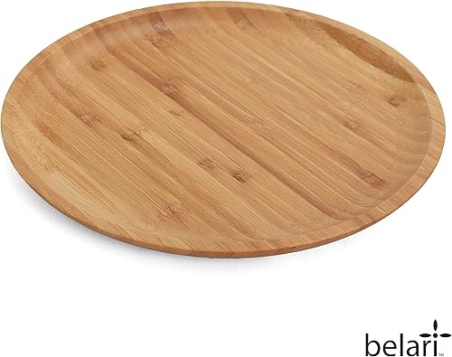 Miniatura 7 de Belari Juego de platos de bambú de 14 pulgadas, platos reutilizables de bambú, platos rectangulares de bambú, vajilla de madera - platos de bambú -