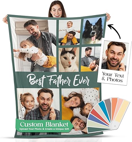 Miniatura 9 de Manta de forro polar personalizada, envía desde Estados Unidos, imprime tu imagen, foto, la mejor manta de recuerdo de felpa divertida y acogedora