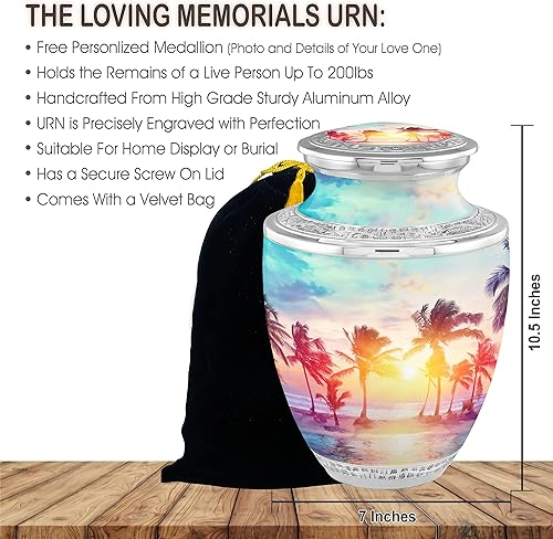 Miniatura 7 de Urnas de cremación de puesta de sol para adultos, para hombres y mujeres, urnas de entierro de 200 libras para cenizas humanas, urnas decorativas