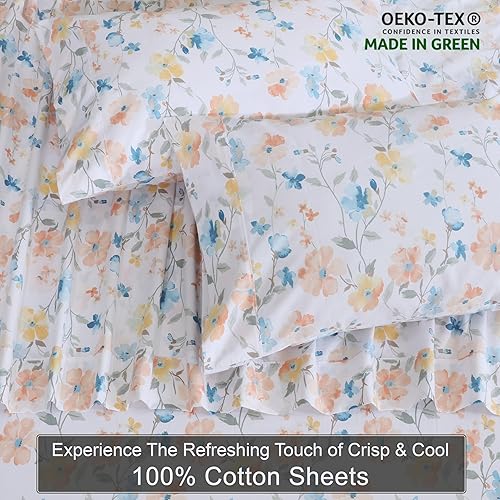 Miniatura 4 de ZOYER Sábanas de 100 % algodón percal tamaño King, refrescantes y transpirables, duraderas, con una sensación nítida, suave y cómoda, bolsillo