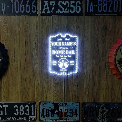 Vista 63 de ADVPRO - Letrero de luz LED de neón de doble color para el hogar, personalizado, con texto en inglés con «tu nombre y año de fundación», letrero