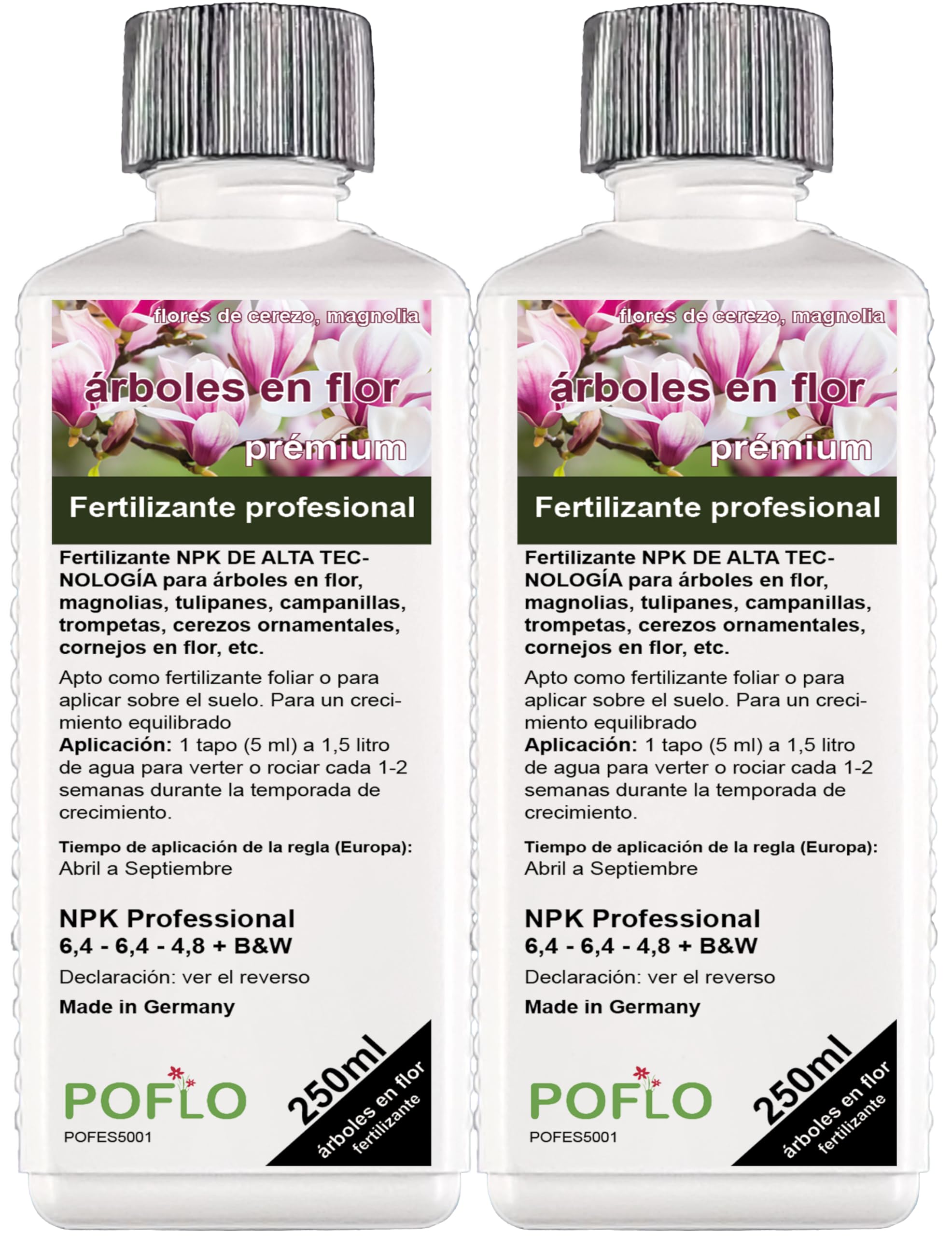 Fertilizante NPK de alta tecnología para árboles en flor, magnolias, tulipanes, campanillas, trompetas, cerezos ornamentales, cornejos en flor, etc. (500ml)