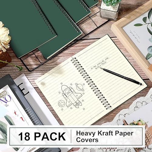 Miniatura 2 de Yahenda Cuaderno de espiral A5 a granel forrado de 8.3 x 5.5 pulgadas, papel de composición de escritura, bloc de notas pequeño para oficina,