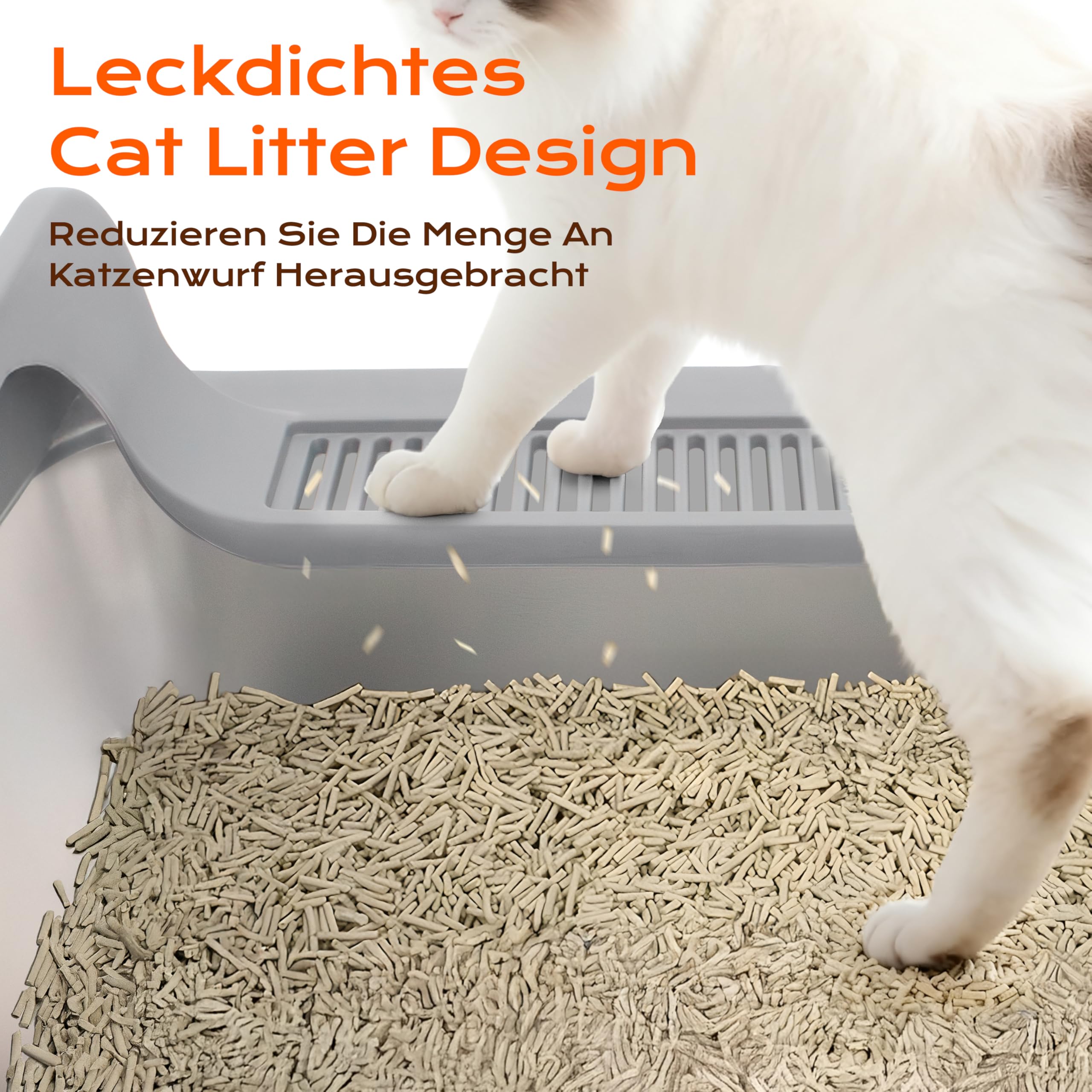 XXXL Katzenklo Edelstahl,70 * 50 * 25cm, Extra Große Metall Katze Müll Box für große, Multi Katzen, Katzentoilette Edelstahl, Anti-Leckage, Metallpfanne, Leicht zu Reinigen, Langlebig