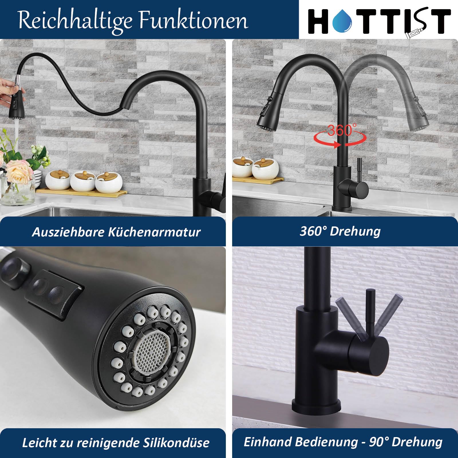 Mitigeur De Cuisine Pivotant à 360 Degrés Robinet D'évier à Eau