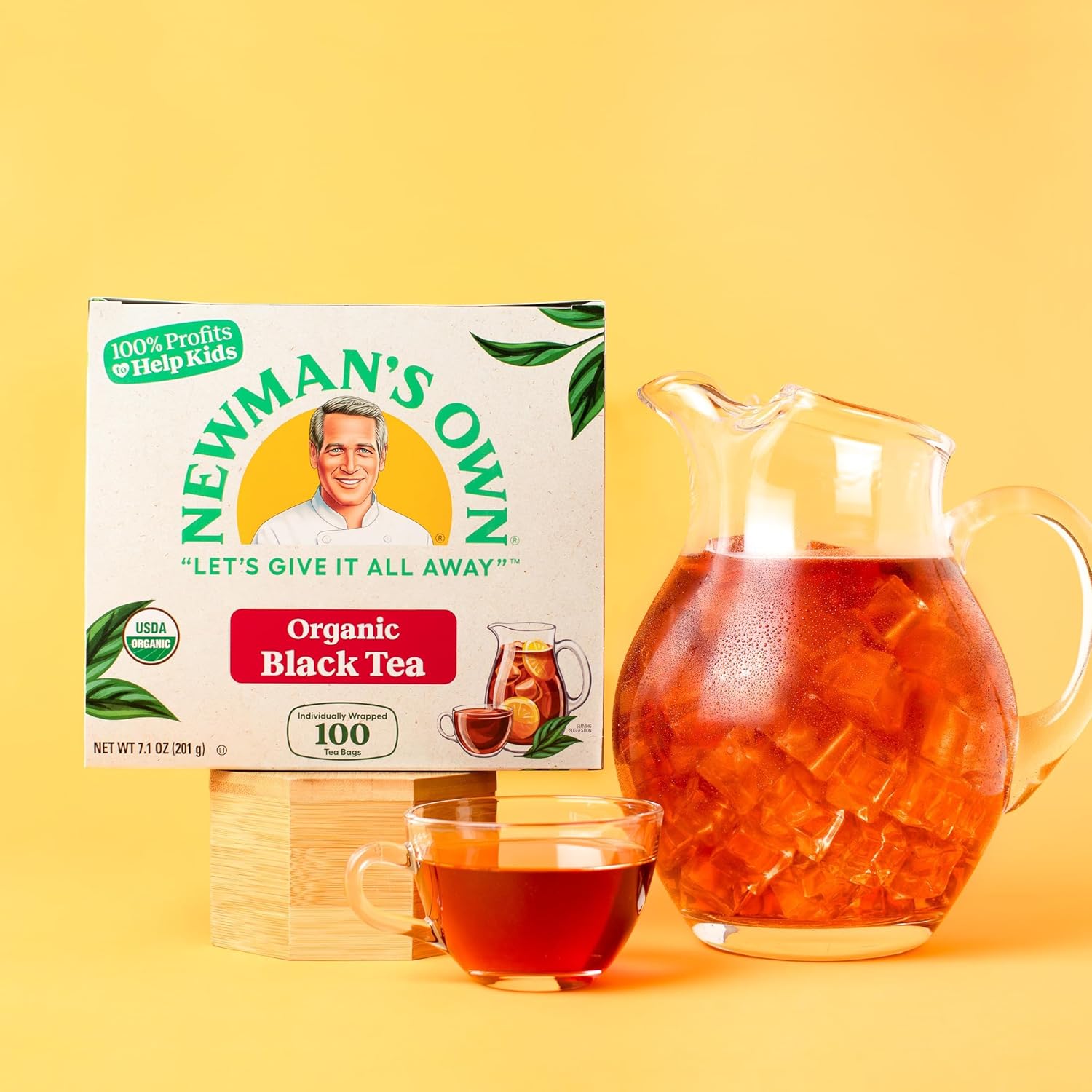 Newman’s Own Organic Black Tea, 100 Tea Bags, Pack of 5, USDA Organic