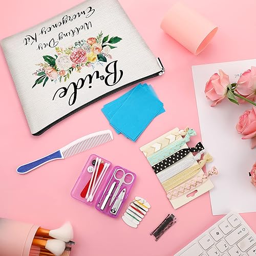 Miniatura 6 de Kit floral de emergencia de boda para novia, juego de supervivencia de boda con bolsa de maquillaje, kit de despedida de soltera, regalo de regalo