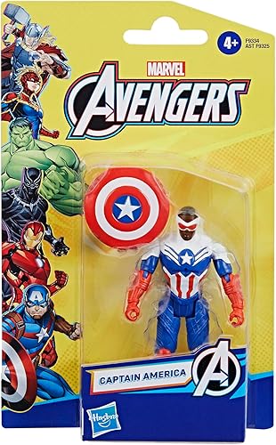 Miniatura 4 de Marvel Epic Hero Series - Figura de acción del Capitán América, 4 pulgadas, juguetes de superhéroes de los Vengadores para niños a partir de 4 años