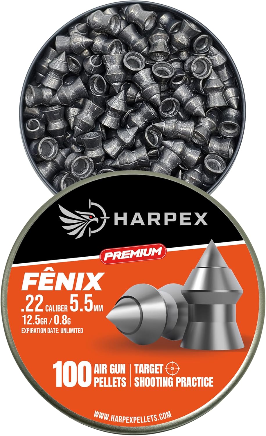 Harpex Fenix Premium .22 Caliber | .25 Caliber Airgun Pellets – Lightweight Precision Lead – High Accuracy for Target Shooting & Small Game – Consistent Performance
