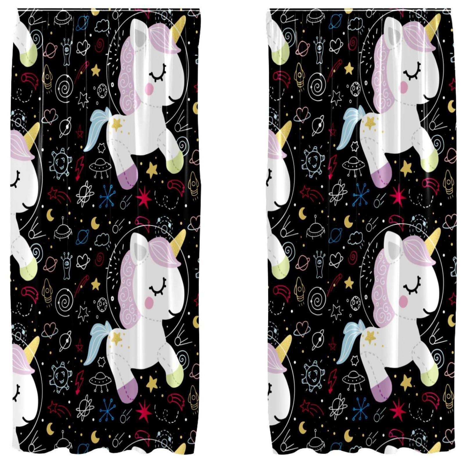 Cortinas de unicornio opacas para crear un dormitorio infantil mágico y tranquilo