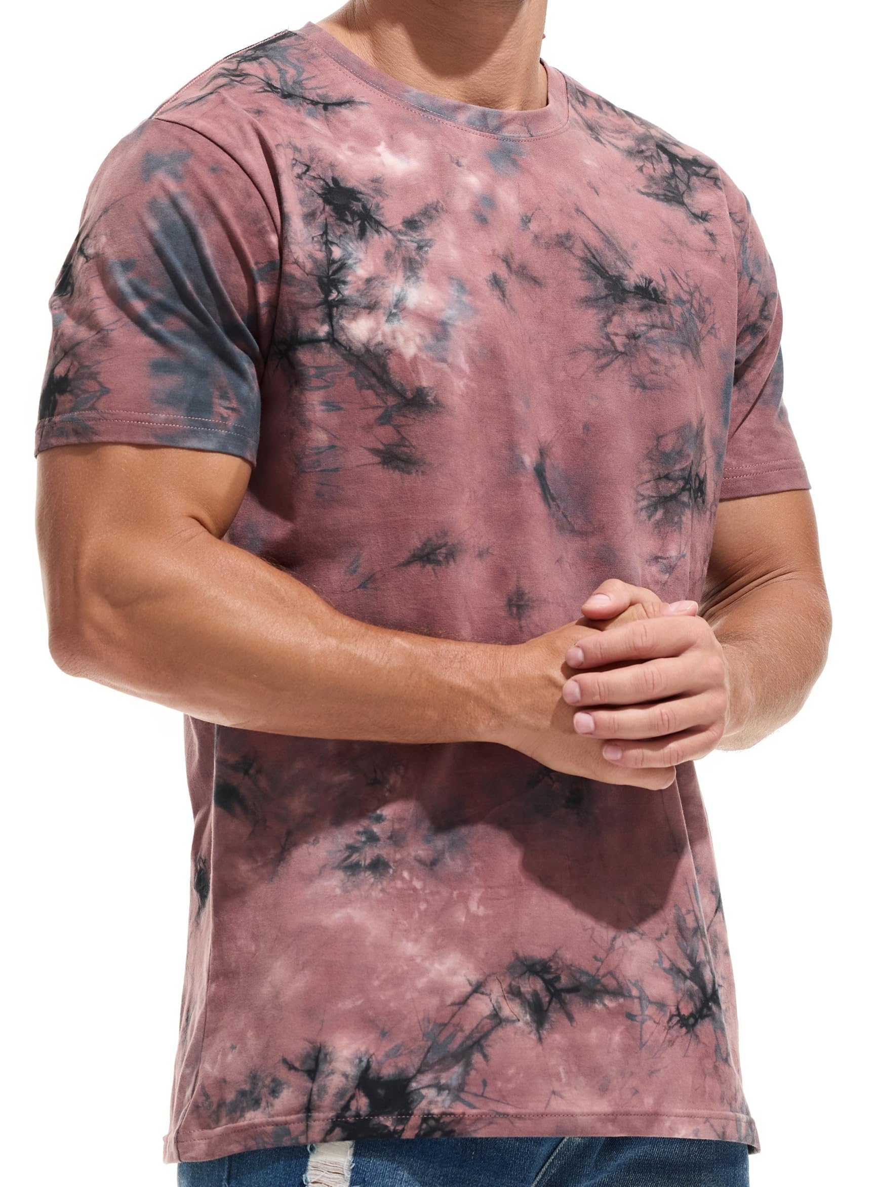 RONOMO Herren T-Shirt 95% Baumwolle 5% Spandex, Mikroelastik, Hautfreundlich