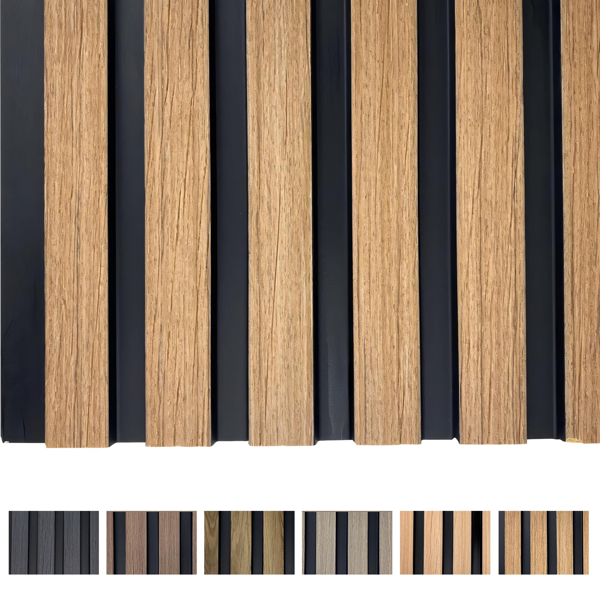 Wood Slat Wall Panels, Waterproof Wall Panels, Waterproof Shiplap, Wood Effect Slat Panelling, Wall Slats, Wood Panelling for Interior Walls, 300mm x 2.6m., Natural Oak