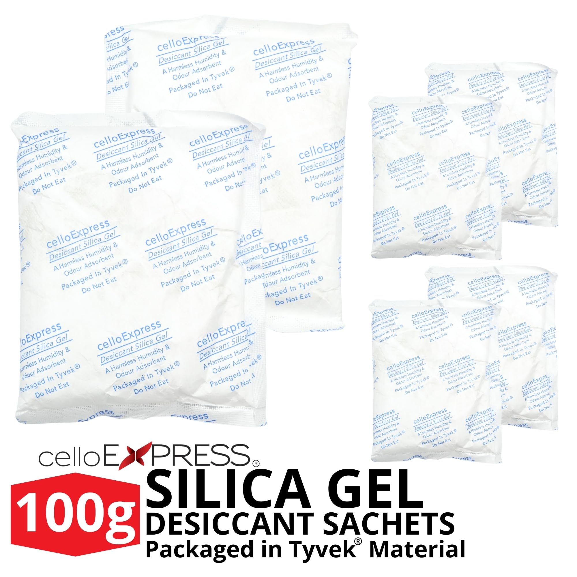 Bolsas de gel de sílice. Paquete de 100 g