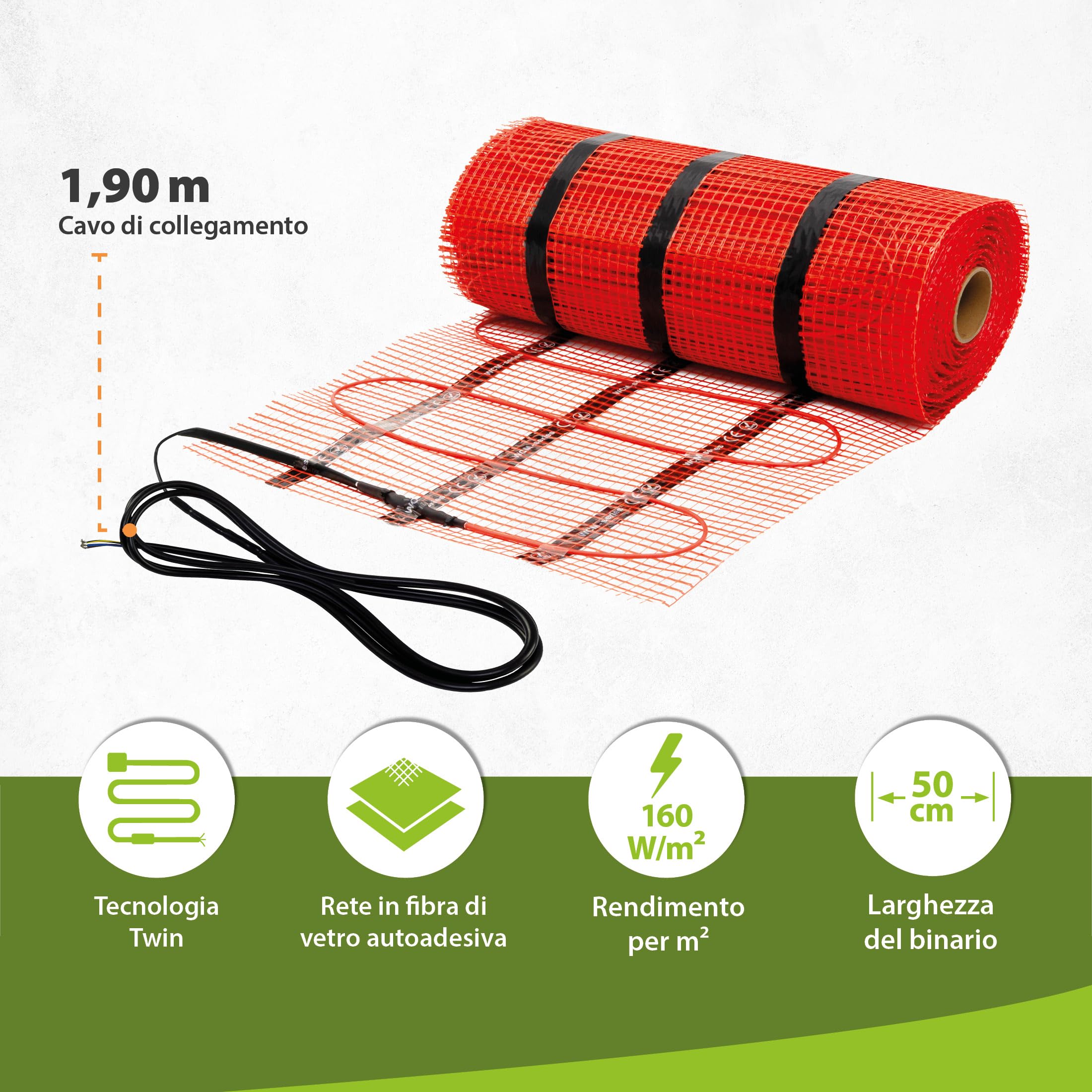 Riscaldamento a pavimento elettrico a buon mercato 1.5 quadrato grande - per piastrelle granito marmo pavimenti in pietra laminato* vinile* tappeto*