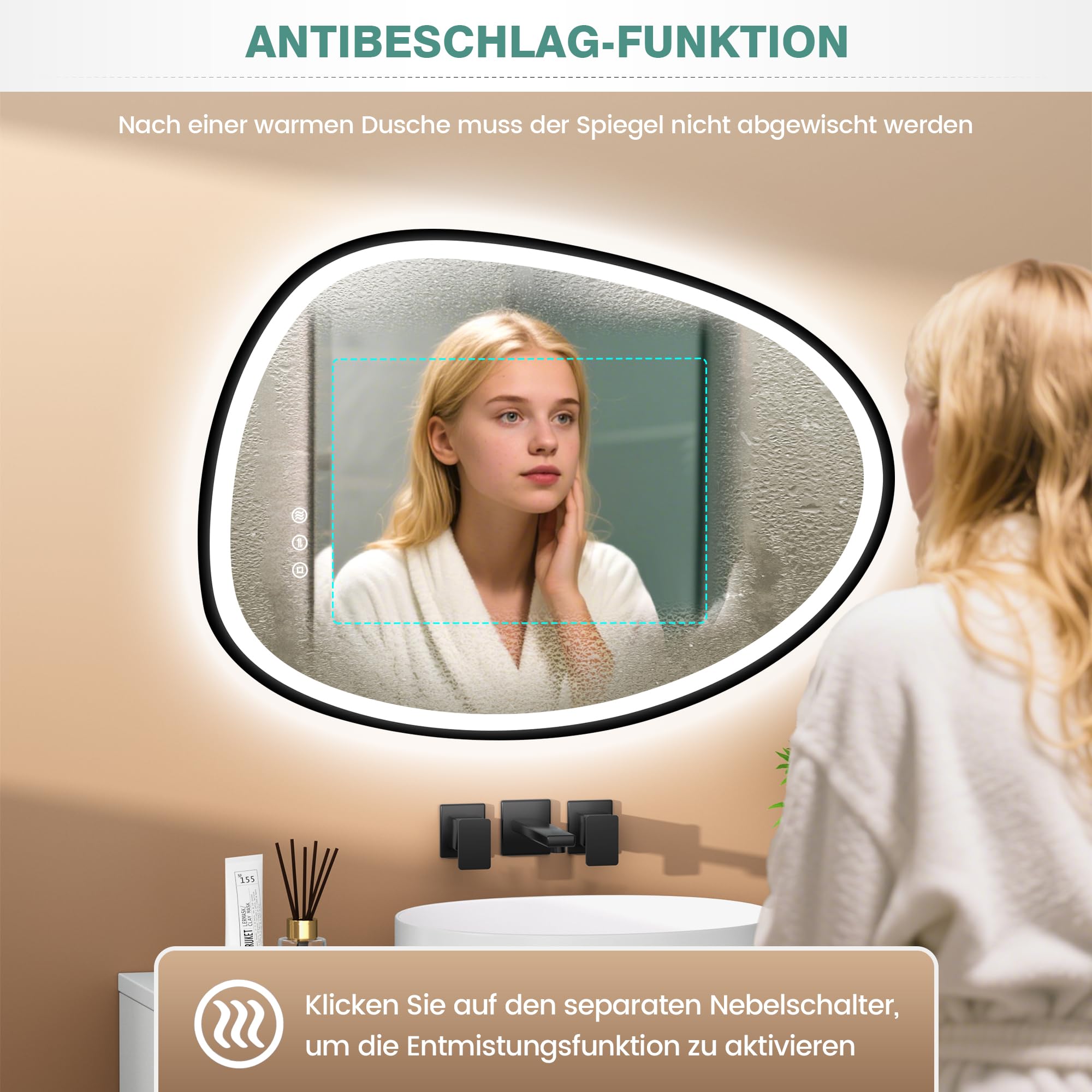Asymmetrische Spiegel Met Verlichting Asymmetrische Spiegel Met Verlichting