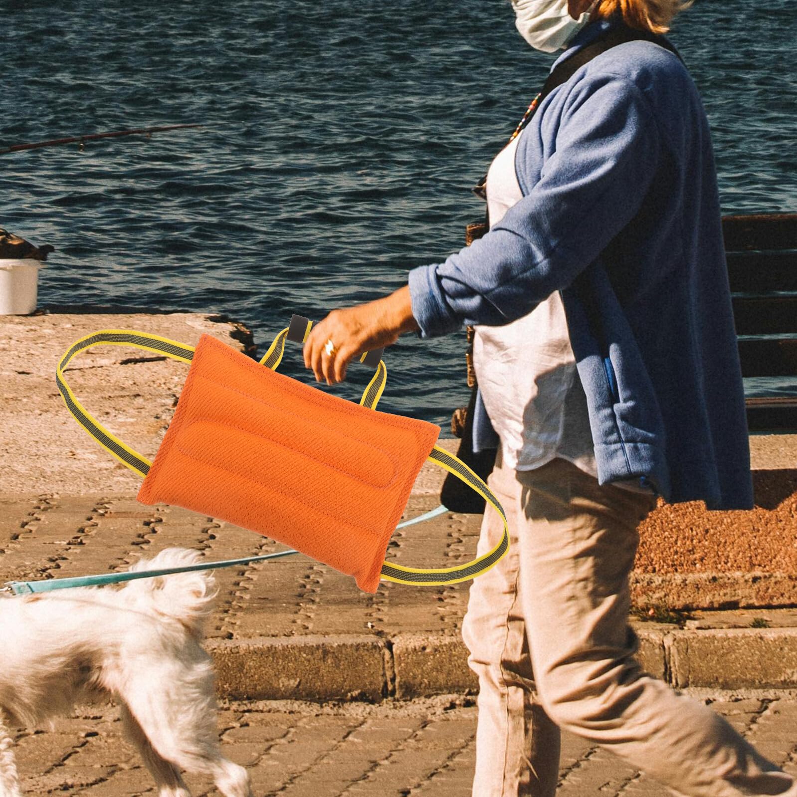 TOYANDONA Cuscino da morso per cani con manici robusti, giocattolo antimorso, per razze medie e grandi, per un efficace allenamento del cane e un gioco paradenti
