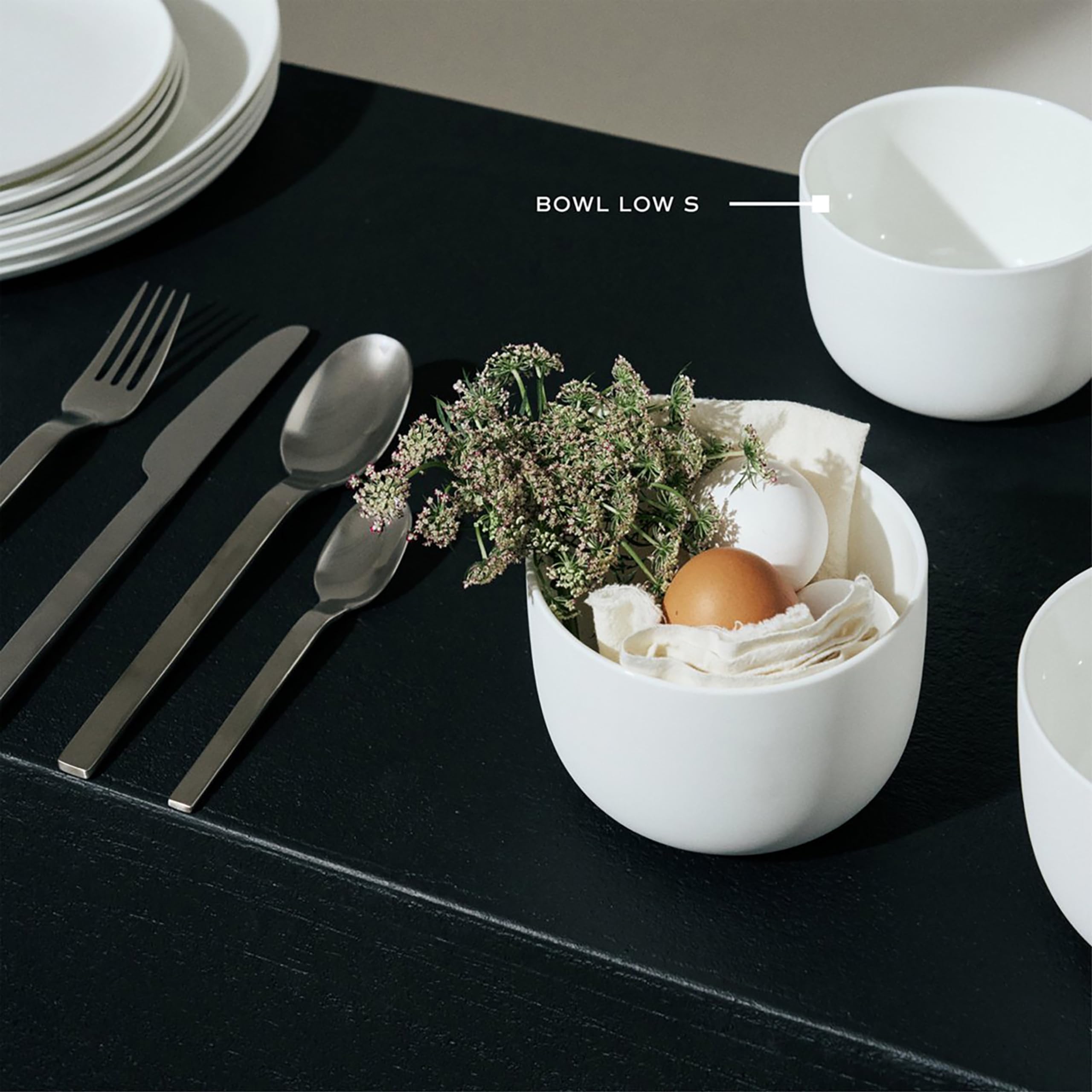 Serax Piet Boon Kleine Weiße Futternäpfe Set mit 4 Stück | Porzellan Untergeschirr Mikrowellengeeignet Geschirr-Set für Nudeln, Frühstücksmüsli, Suppe, Salat