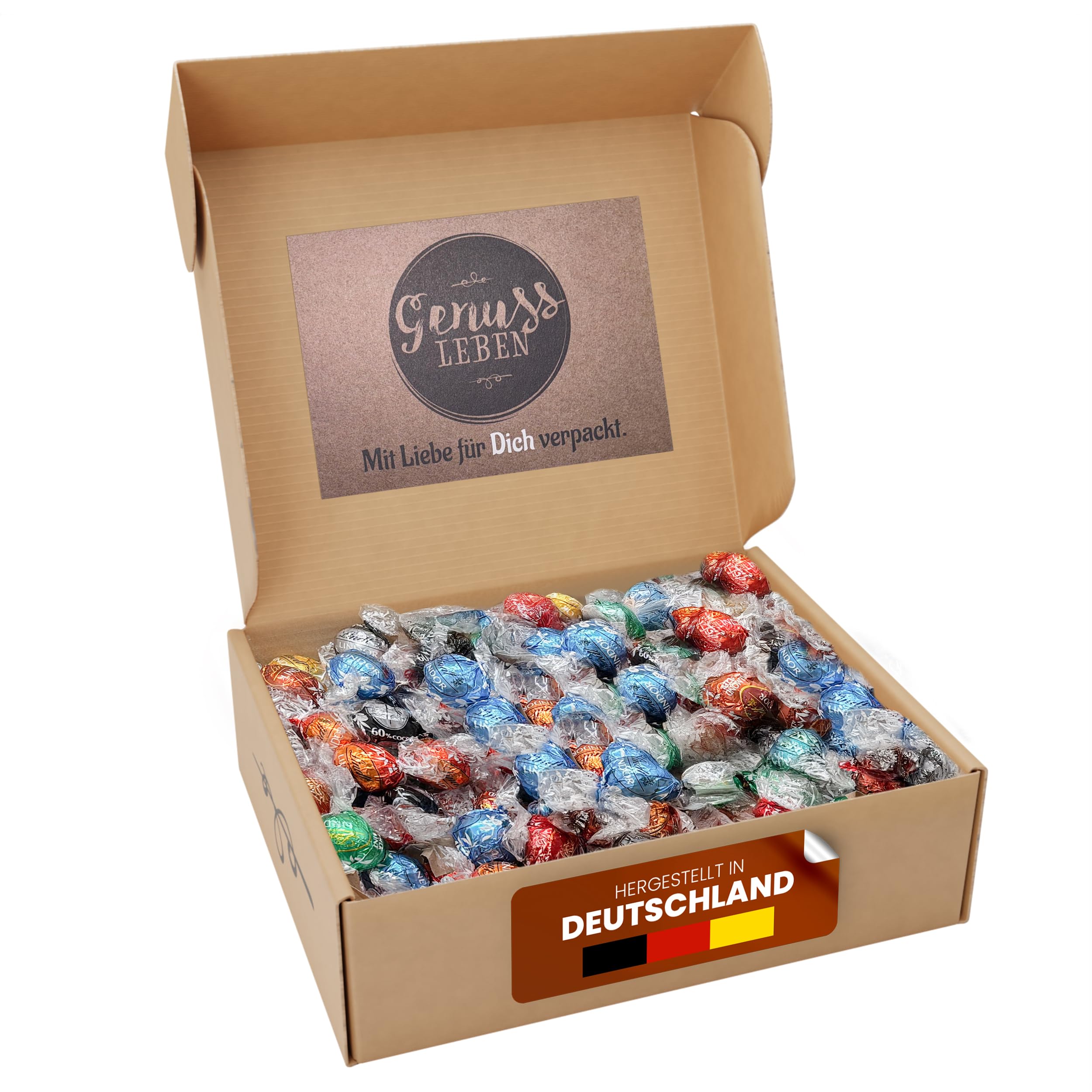 Genusslebenbox mit 800g Kugeln im zufälligen Mix, Ideal als Geschenk für Valentinstag oder als Vorratsbox geeignet