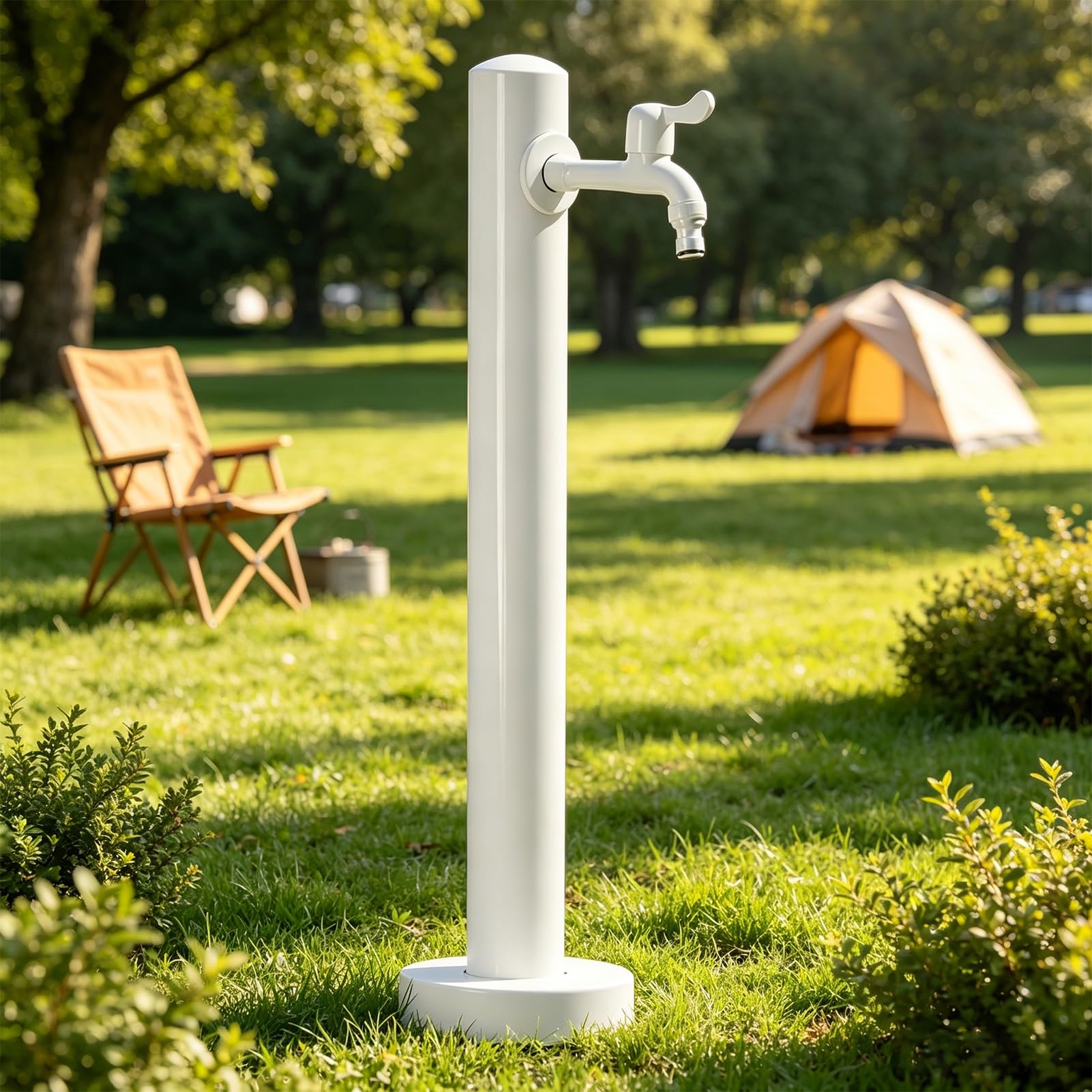Lonmrrton B Outdoor Stainless Steel Vertical Water Column With Faucet, Freestanding Garden Water Tap Hose Stand, Freeze Proof Yard Hydrant Spigot For Campsite, Villa, Ackyard Patio(,Height: 95Cm/37.4In)