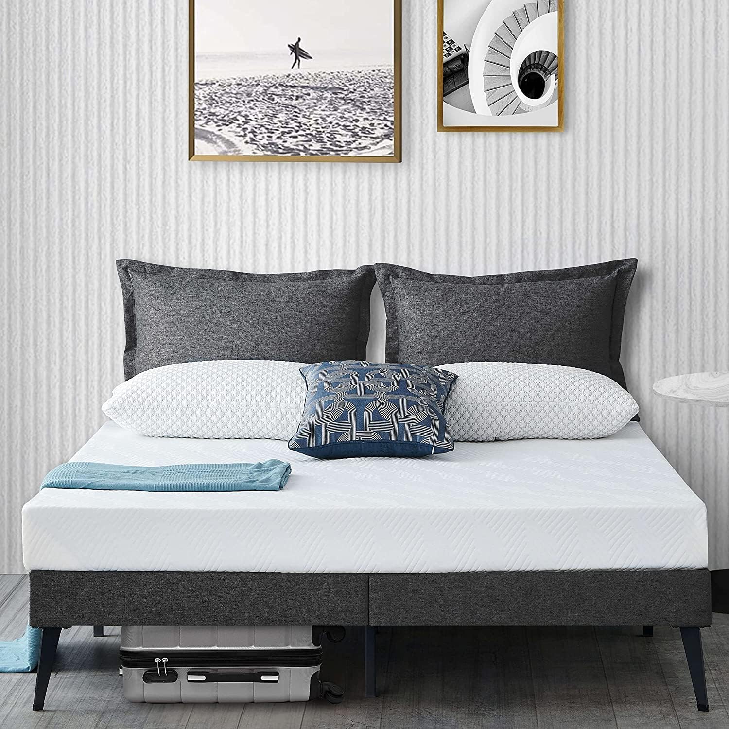 Full Size Bed Frame,Sturdy Upholstered Platform with