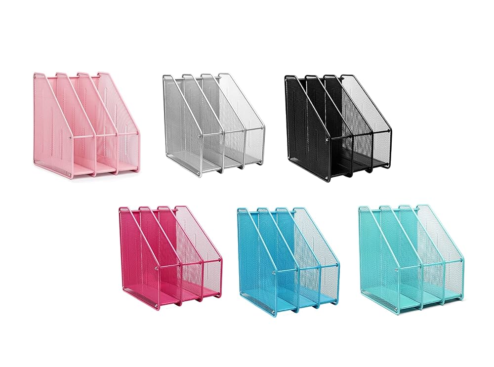 EXERZ Agazine Holder Triple Rack, Esh Etal - 3 Copartents Vertical