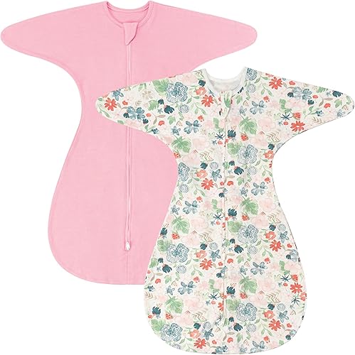 Miniatura 13 de ZIGJOY Mantas de Transición para Bebés Recién Nacidos: Saco de Dormir 0,5 Tog Brazos Arriba 3-6-12 Meses Algodón Suave Aleta de Tiburón Cremallera