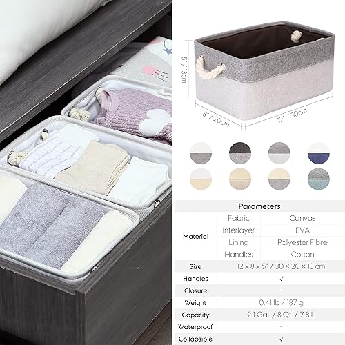 Miniatura 7 de Sea Team Juego de 3 cestas de almacenamiento pequeñas, organizador de cubos de almacenamiento, contenedores de almacenamiento, 12 x 8 x 5 pulgadas,