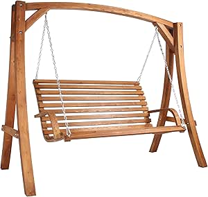 Vanvilla Hollywoodschaukel Gestell Lärchenholz - Gartenschaukel Gestell Naturfarben