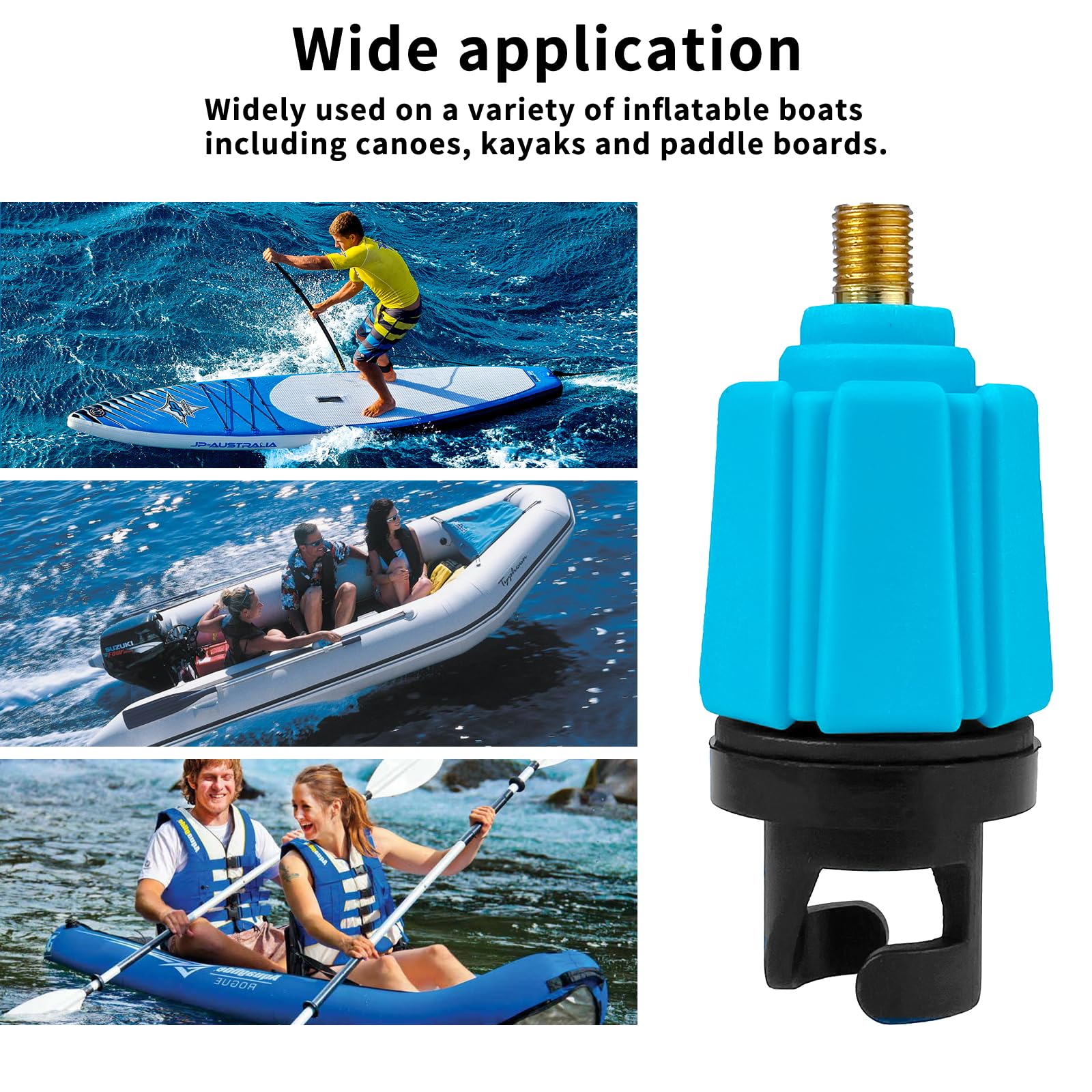 Adaptador Valvula Paddle Surf Inflador, Inflable Adaptador Bomba Aire Sup Hinchador con 4 Boquillas de Aire, para Kayak, Tabla de Paddle Surf, Canoa
