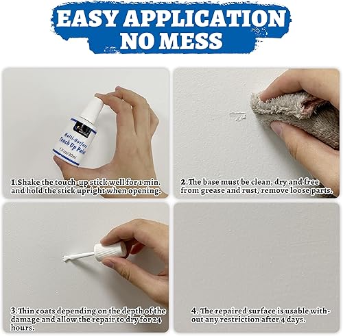 Miniatura 5 de DWIL Pintura de retoque multisuperficie, bolígrafo de pintura de retoque blanco, pintura interior y exterior de la casa, para pared, puerta,