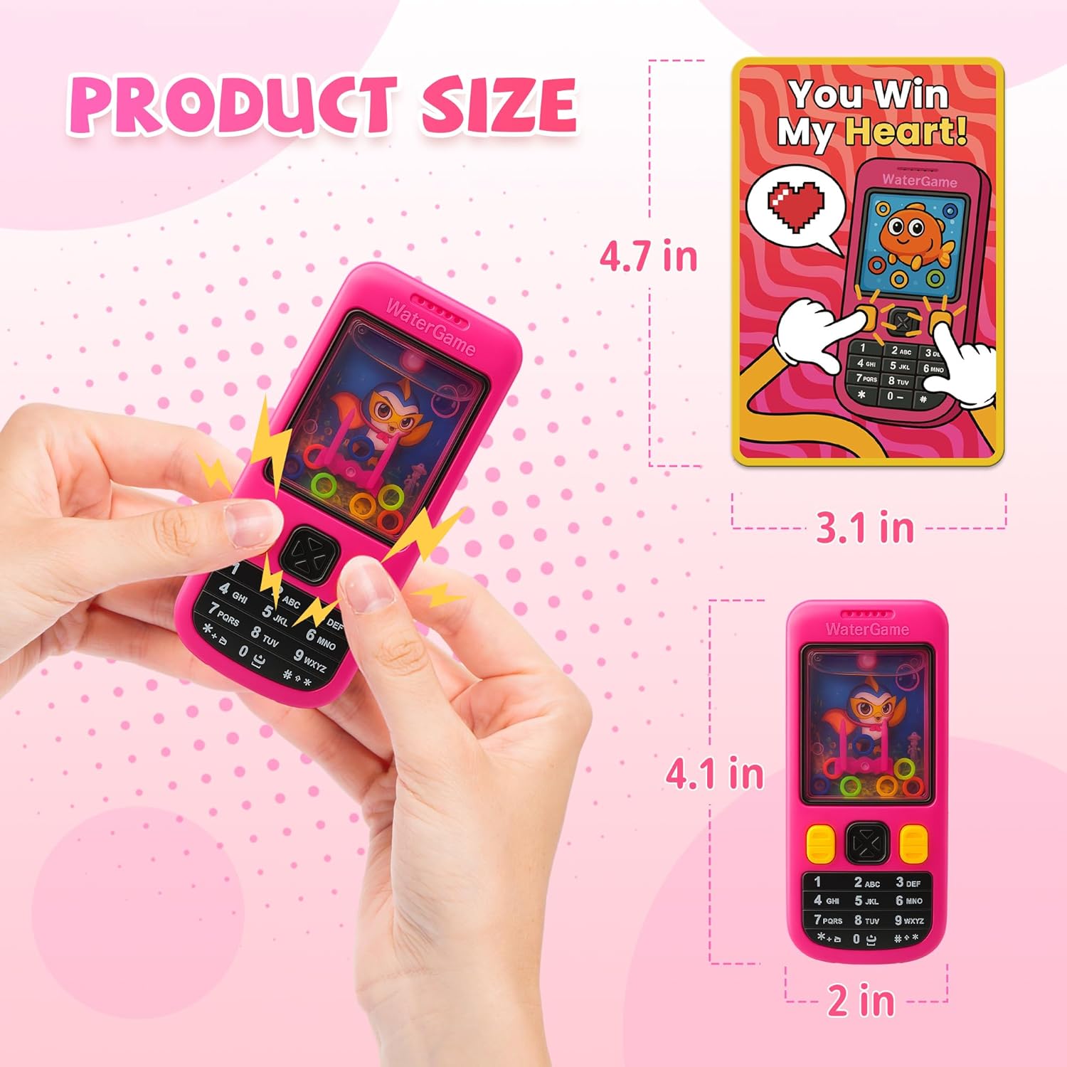 Gocozer 24 Packs Water Ring Games Handheld with Valentine Cards for Kids Birthday Classroom Prize Box Rewards Bulk Party Favors Goodie Bags Preschool Valentine Gifts
