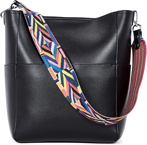 Telena Bolsos cruzados para mujer, de cuero vegano, bolso cruzado para el hombro, bolsa de cubo Hobo