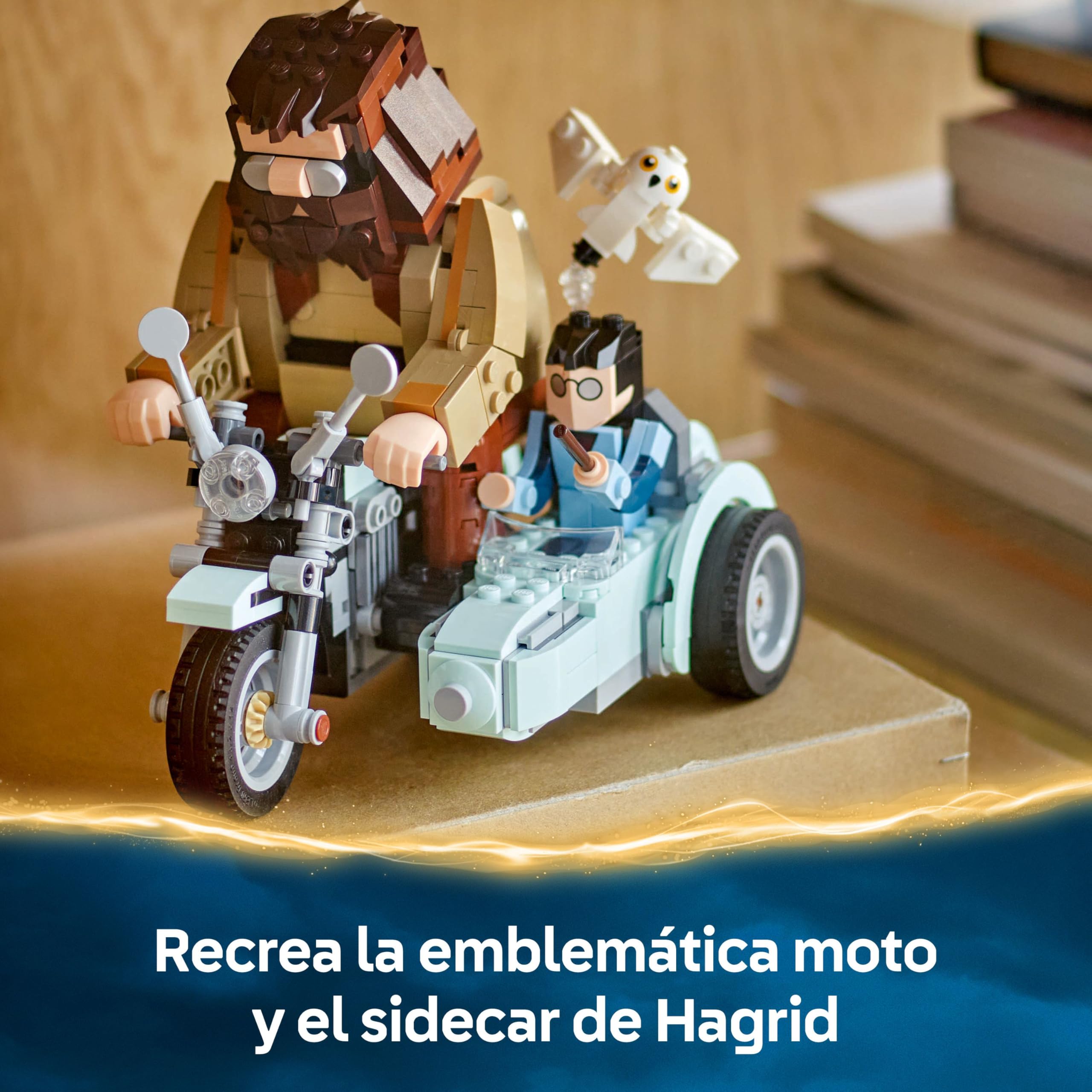 LEGO Harry Potter Viaje en Moto de Hagrid y Harry - Moto de Juguete con Sidecar y Figura de Hedwig la Lechuza - Regalo de Cumpleaños para Niñas y Niños de 9+ Años y Fans del Mundo Mágico 76443