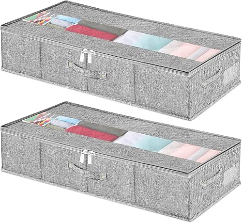 Miniatura 9 de Almacenamiento debajo de la cama con ruedas, contenedores de almacenamiento rodantes debajo de la cama con tapas, organizador de zapatos debajo de