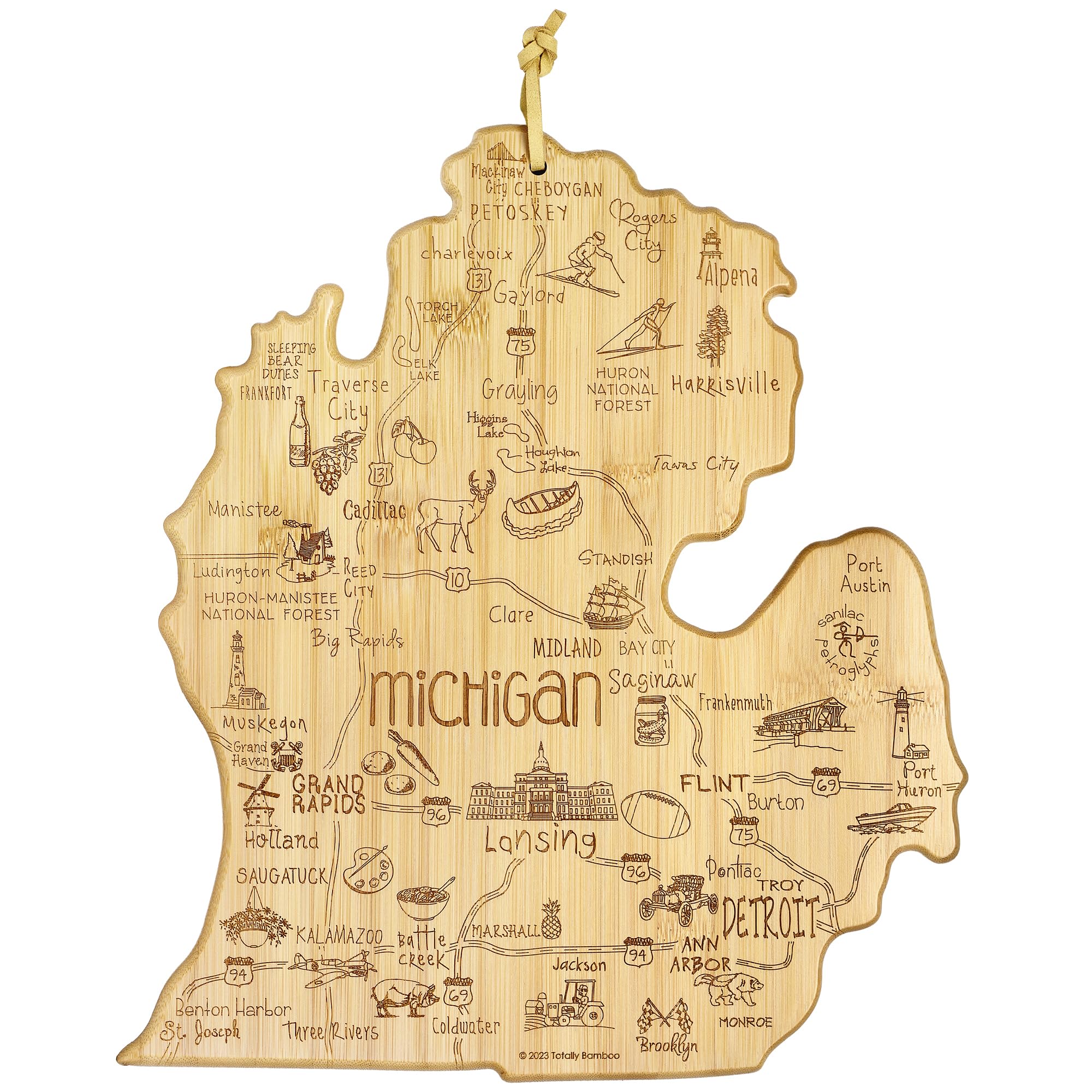 Amazon.com: Totally Bamboo Destination Michigan Mitten Shaped
