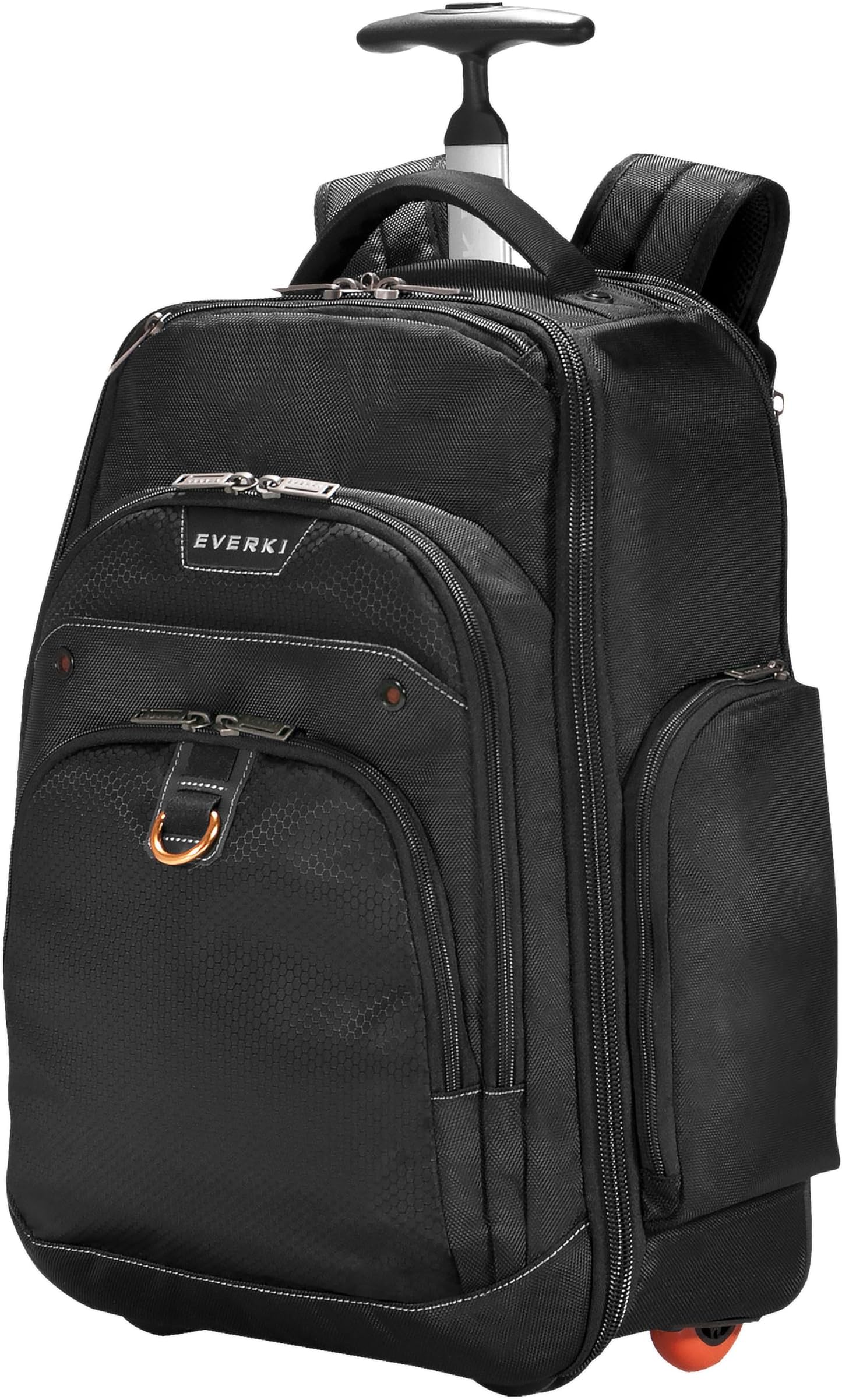 Atlas Wheeled 30L Laptop Backpack - Rolling Backpack for Men & Women, Carry-On Travel Roller Backpack for Laptops, Fits 13 to 17.3 Inches with Adjustable Compartment for Business & Work - Black