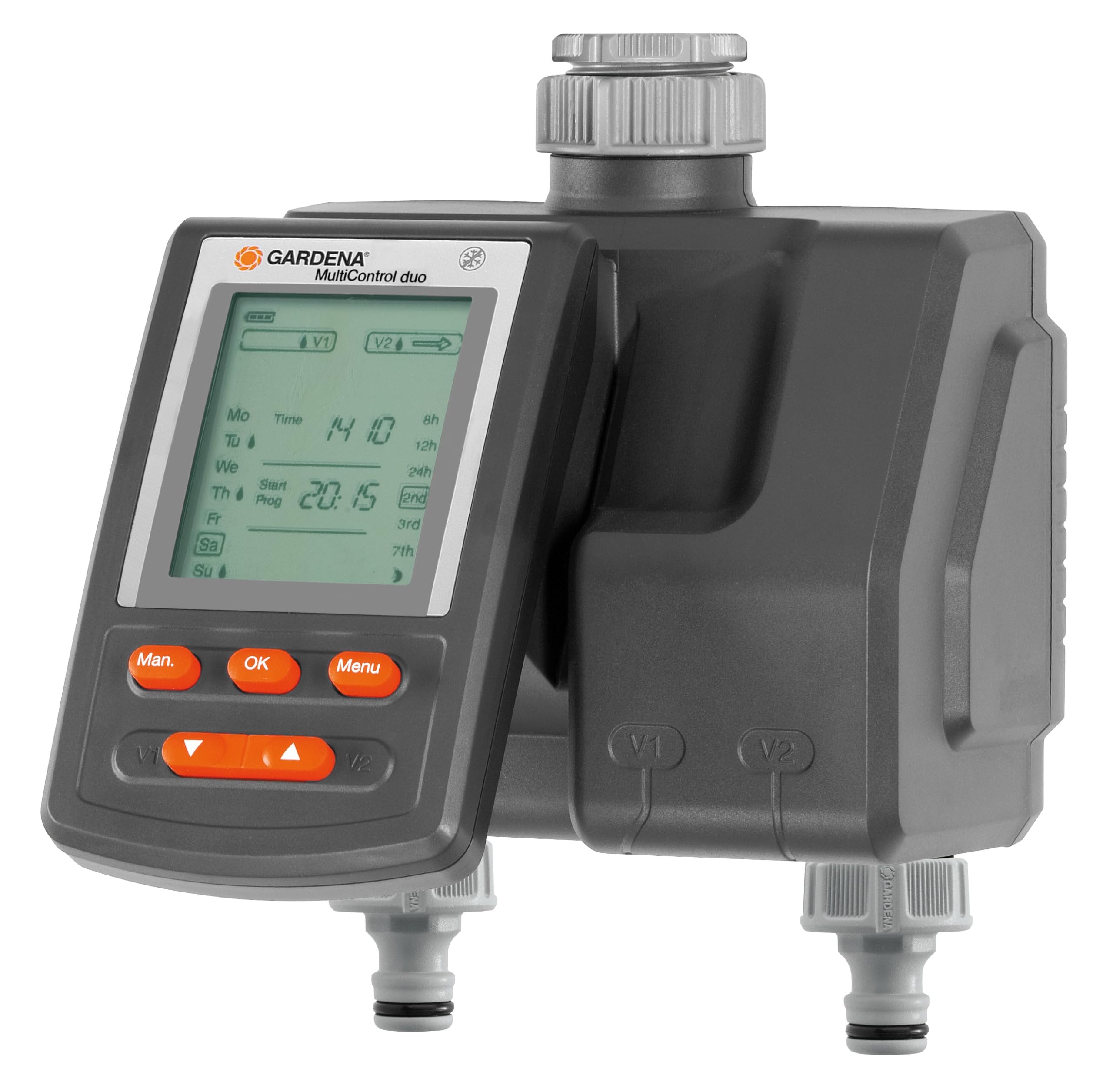 Gardena Irrigation Computer Multicontrol Duo: Automatic Irrigation Control, Weekdays programmable, 22x17.2x17.8 cm