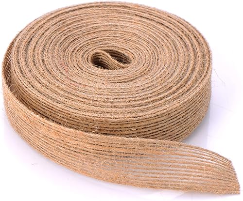 Miniatura 5 de pangda 2 rollos Natural Burlap Fabric Ribbon Roll para eventos boda fiesta y Home Decor, 10 metros cada rollo